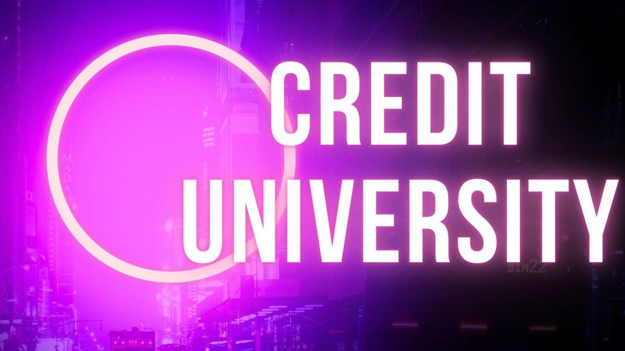 Credit University neon purple banner
