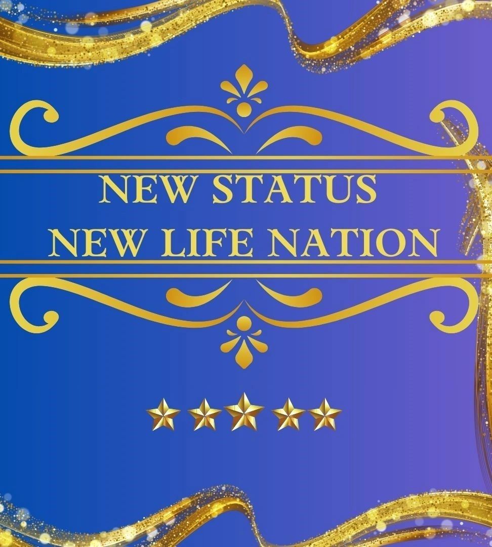 New Status New Life Nation ornate gold purple logo